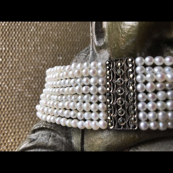 Choker, natural fresh water pearl necklace - Picture 3 of 6